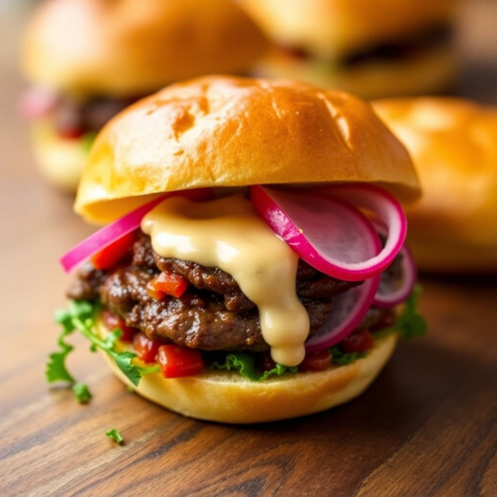 Korean Kangaroo Slider with Lemon Myrtle Aioli and Bush Chutney