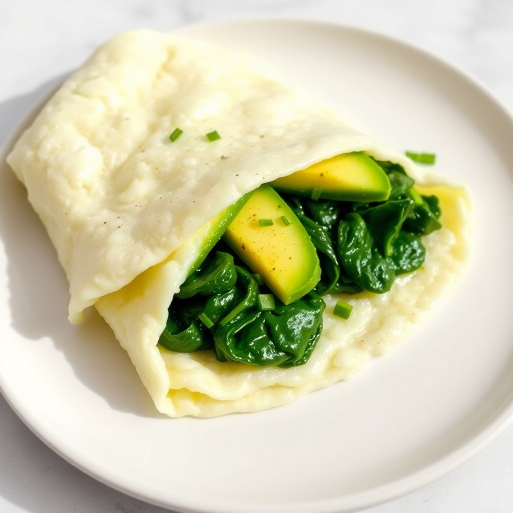 Avocado Spinach Egg White Omelette