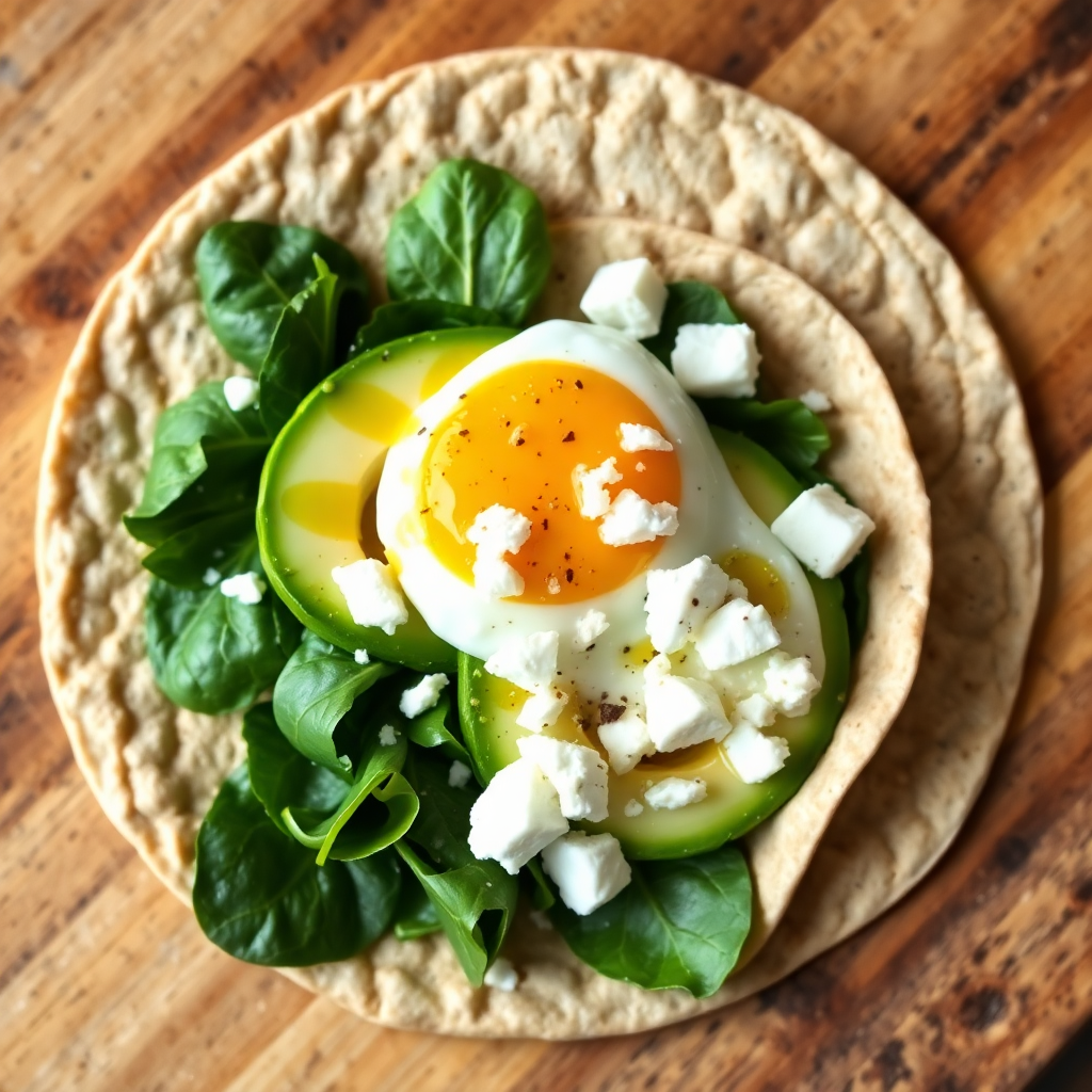 Avocado Spinach Breakfast Wrap
