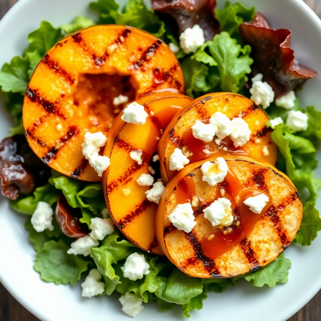 Grilled Peach and Chicken Salad