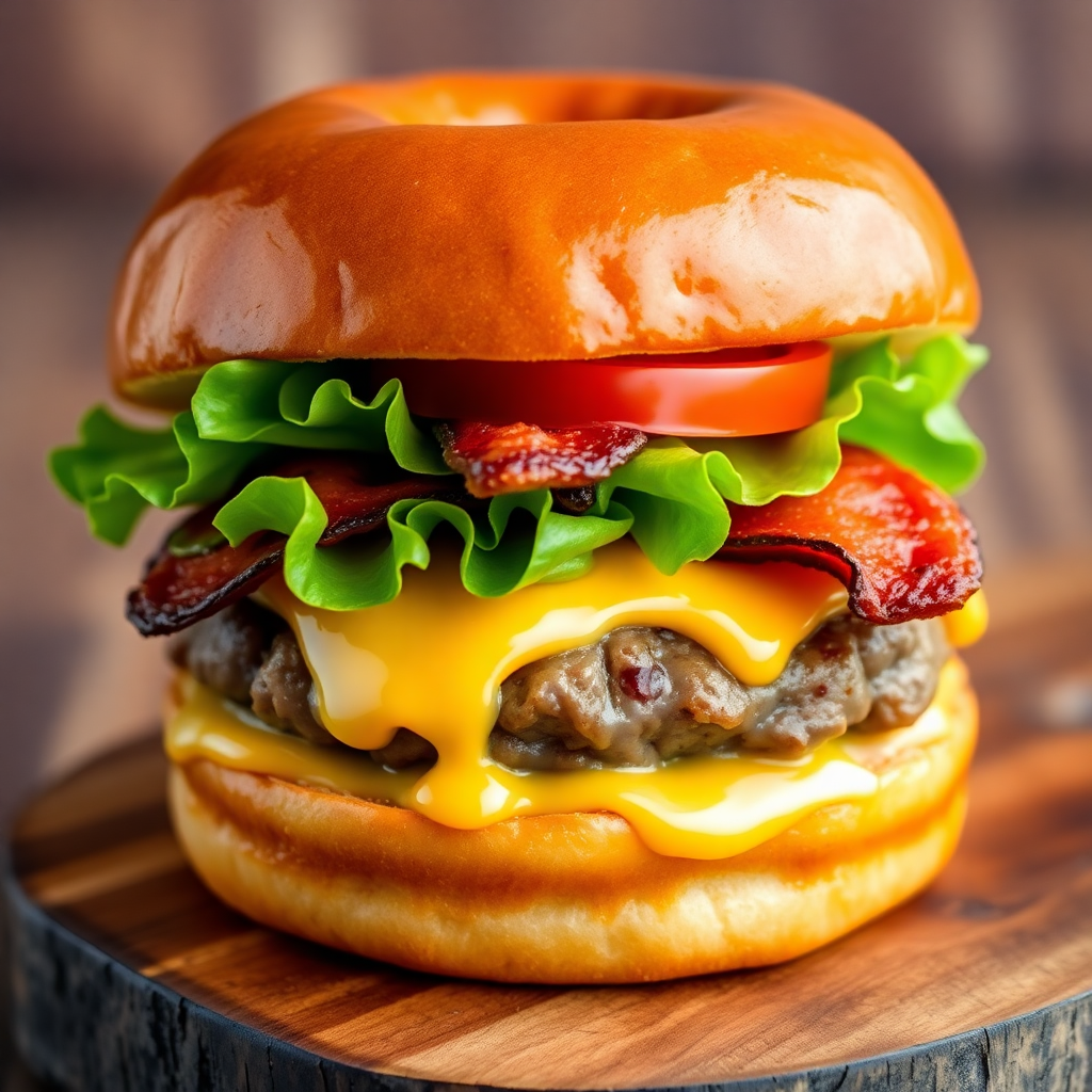 Sweet & Savory Donut Bun Burger