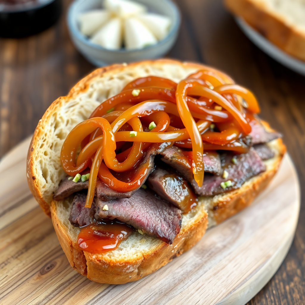 Garlic Ginger Beef Sandwich