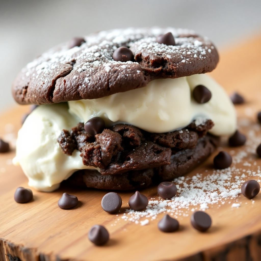 Chocolate Ice Cream Cookie Sandwich