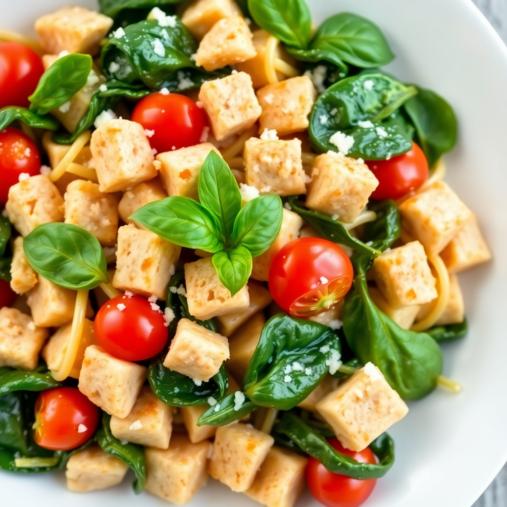 Healthy Italian Chicken and Spinach Whole Wheat Pasta