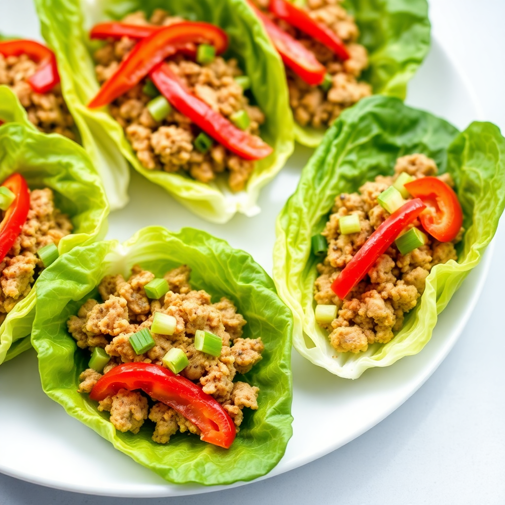 Garlic Herb Turkey Lettuce Wraps