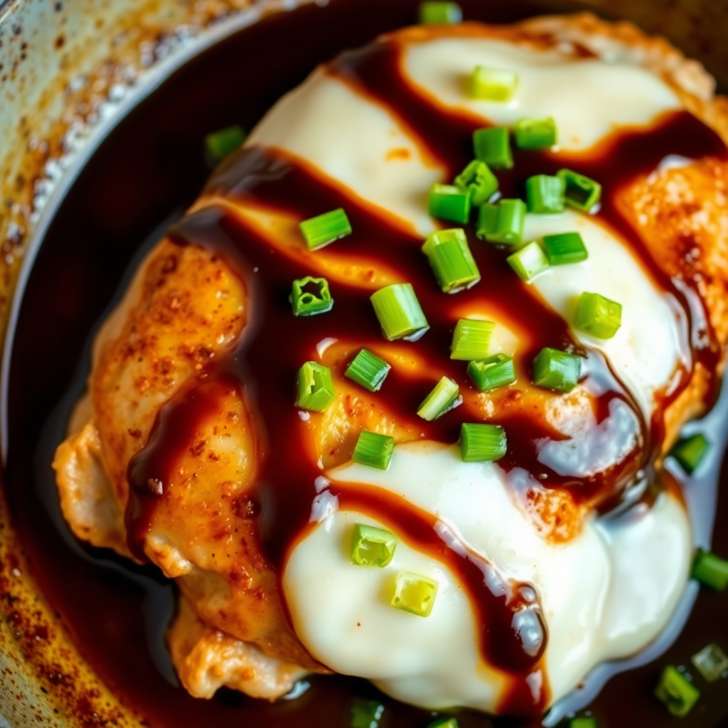 Cheesy Soy-Glazed Chicken Skillet