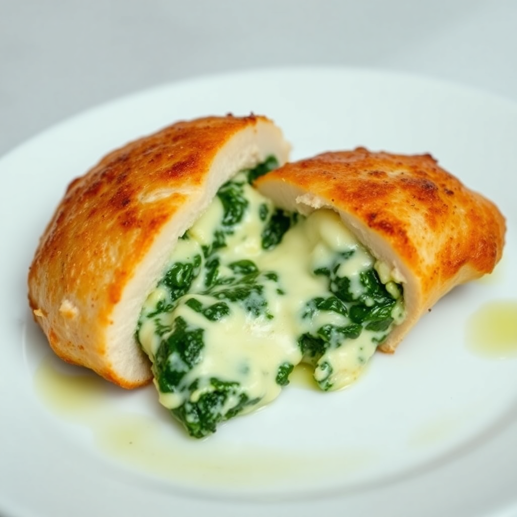 Cheesy Spinach Stuffed Chicken Breast