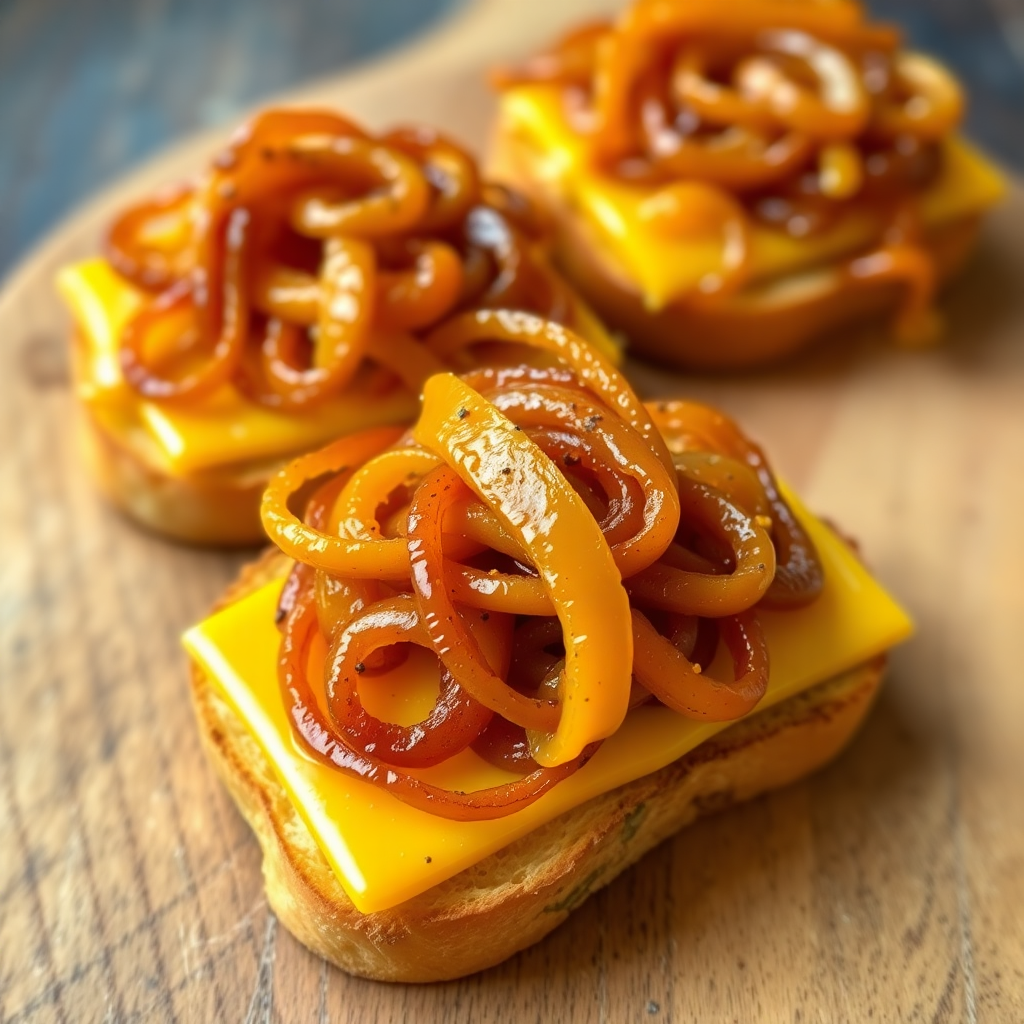 Cheesy Mustard Onion Toast