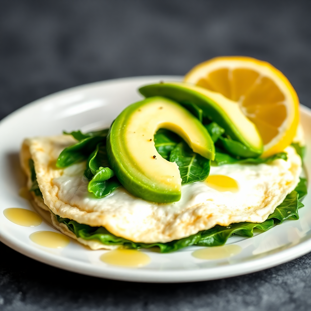 Avocado Spinach Egg White Omelette