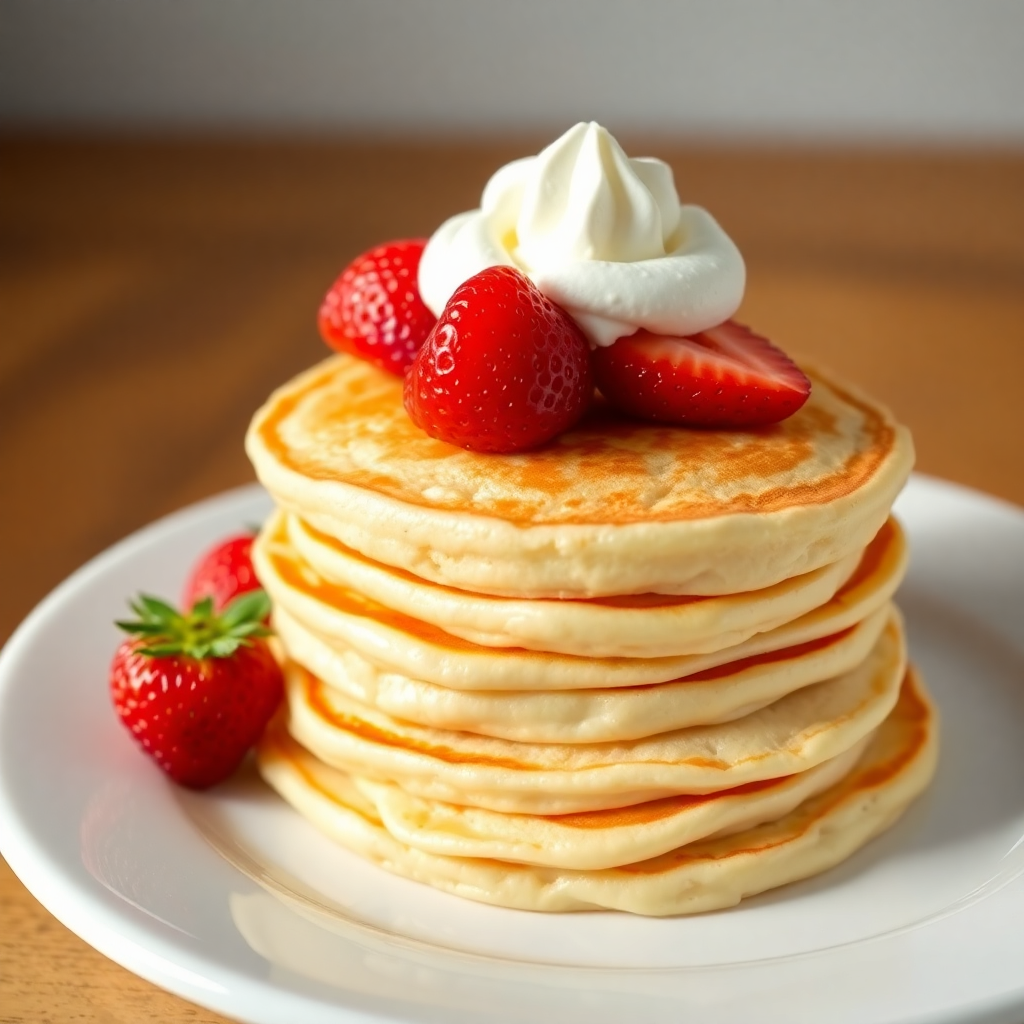 Perfect Airy Pancakes for Strawberry Shortcakes