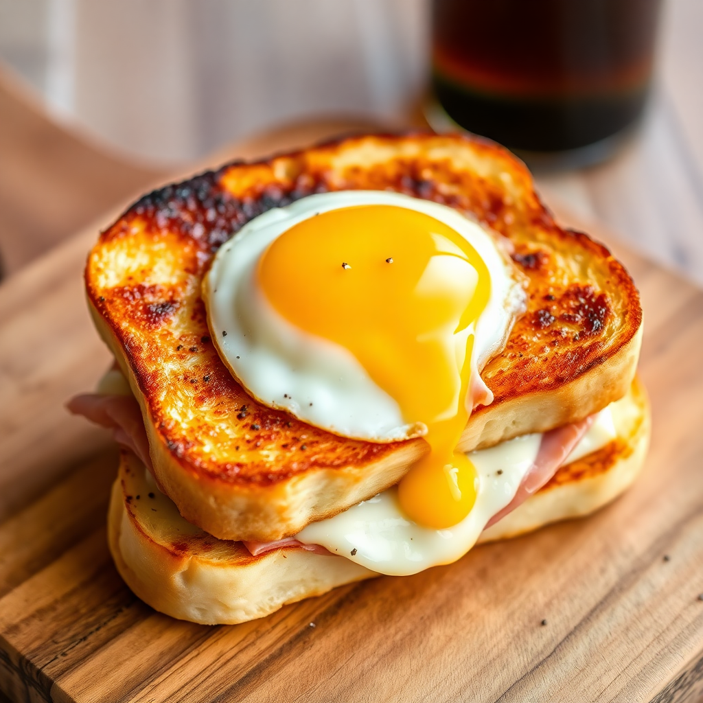 Traditional Croque Madame with Gruyère and Artisan Ham