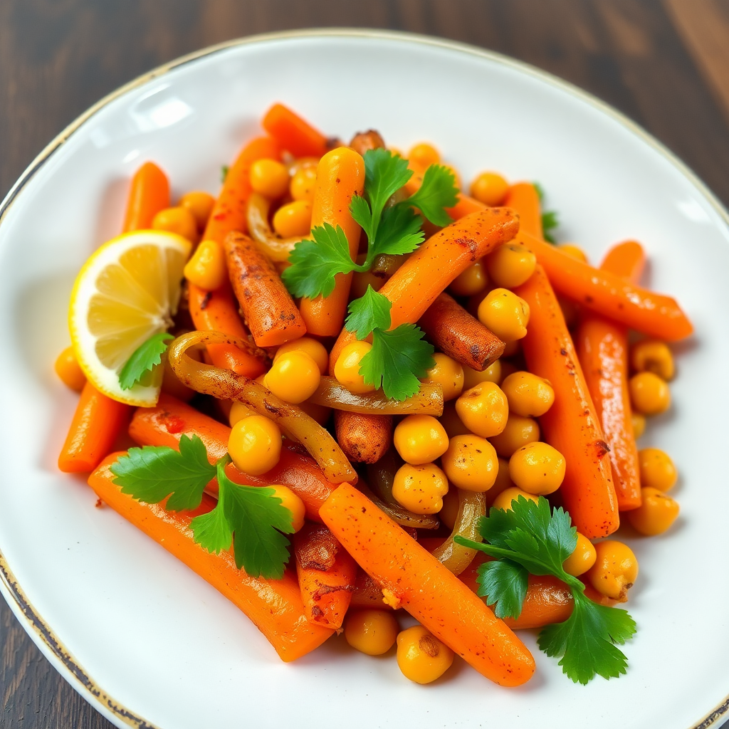 Spiced Carrot and Chickpea Stir-Fry