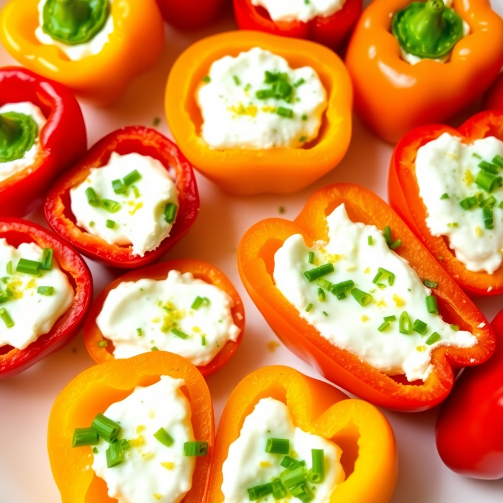Stuffed Mini Bell Peppers with Herbed Goat Cheese