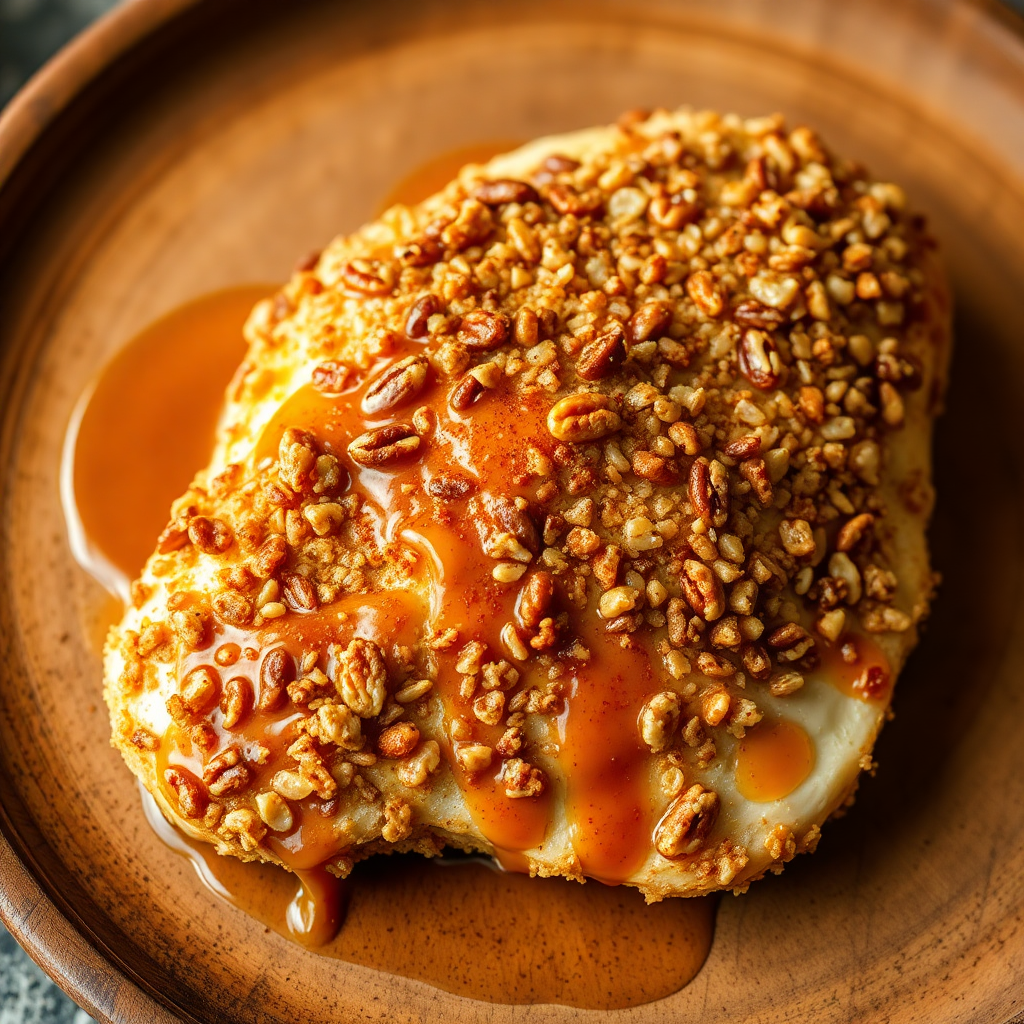 Spiced Nut-Crusted Chicken with Maple Glaze