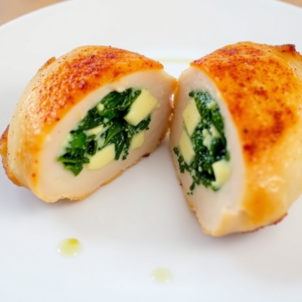 Garlic Butter Spinach Stuffed Chicken Breast