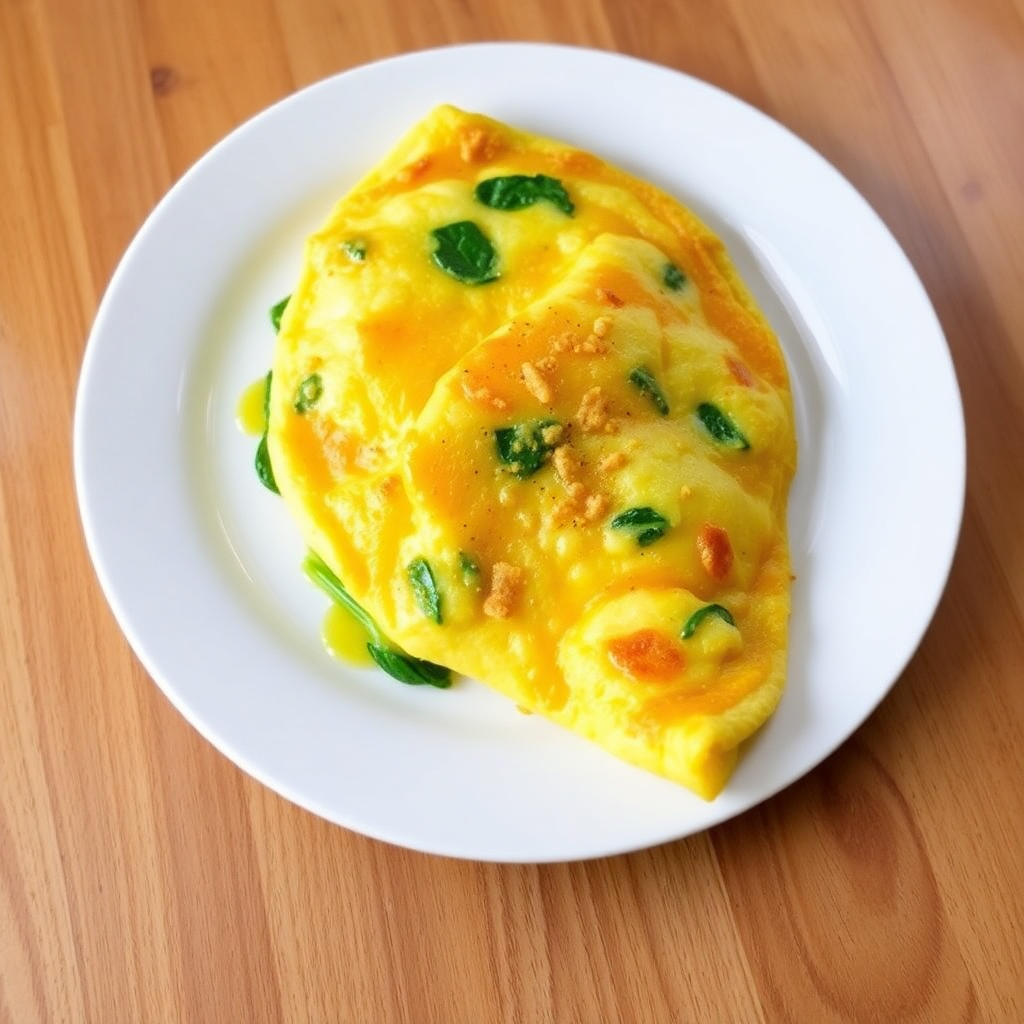 Fluffy Spinach and Cheese Omelette