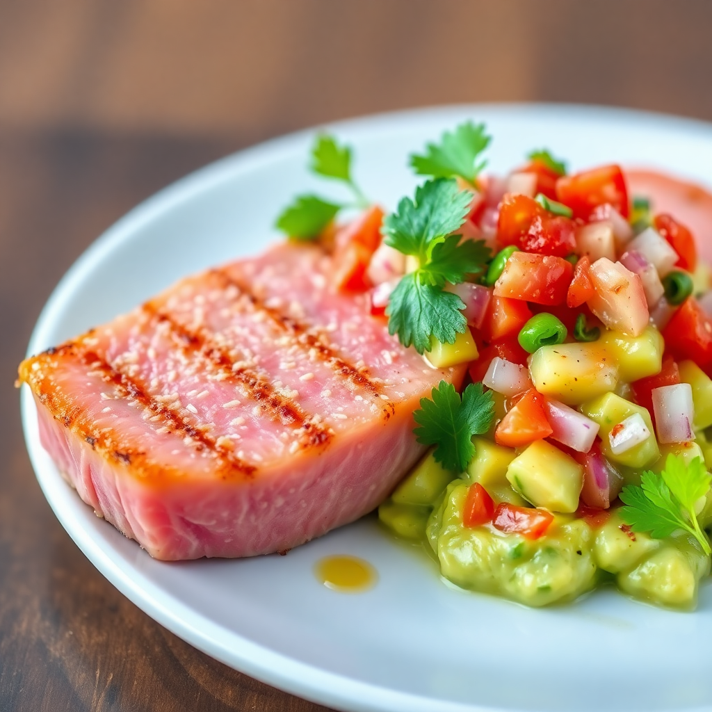 Seared Tuna Steak with Avocado Salsa
