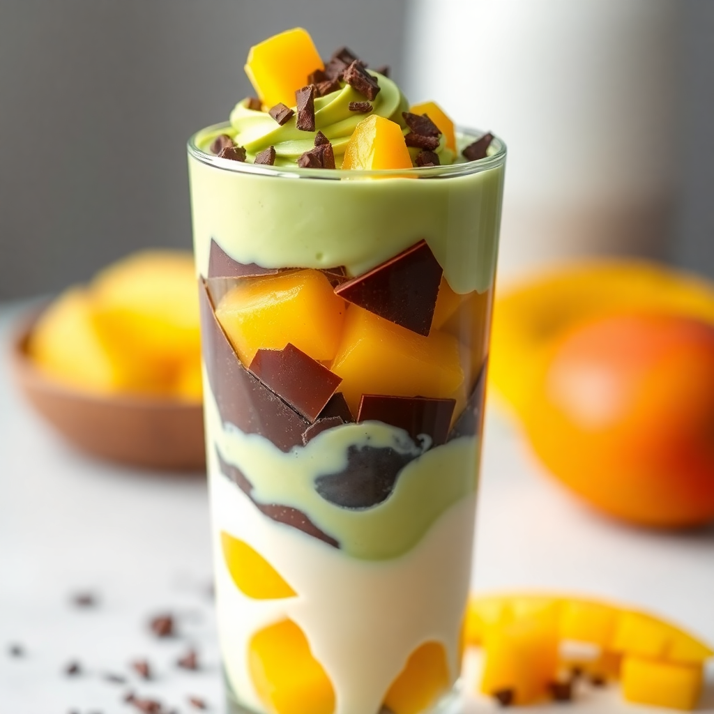 Filipino Avocado Chocolate Mango Jelly Parfait