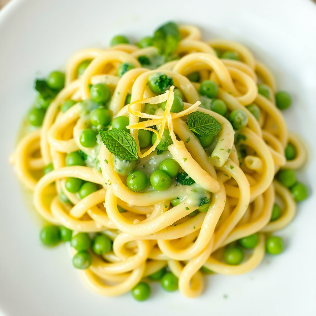 Creamy Pea Pasta with Mint & Lemon