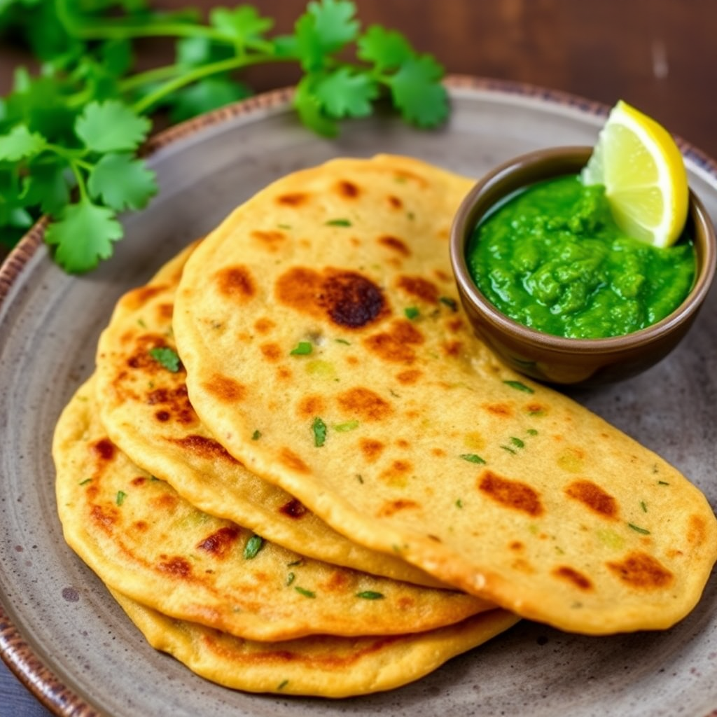 Courgette Besan Chilla with Cilantro Chutney