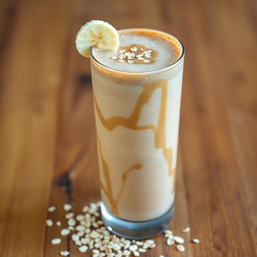 High-Calorie Banana Oat Coffee Smoothie