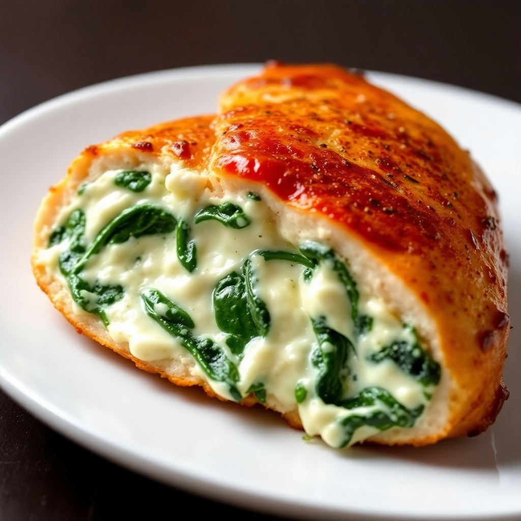 Cheesy Spinach Stuffed Chicken Breast