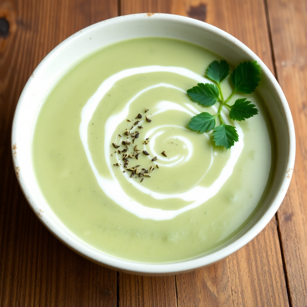 Nettle, Potato, and Cream Soup with Herbal Healing Properties