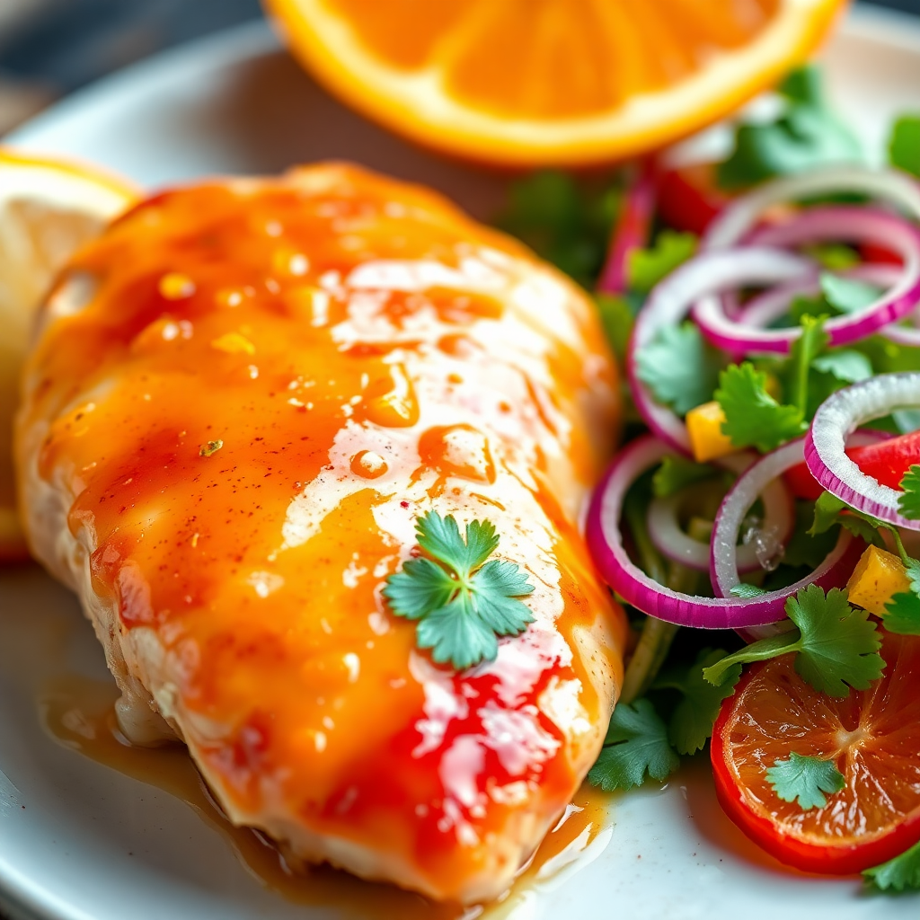 Orange Glazed Chicken with Citrus Salad