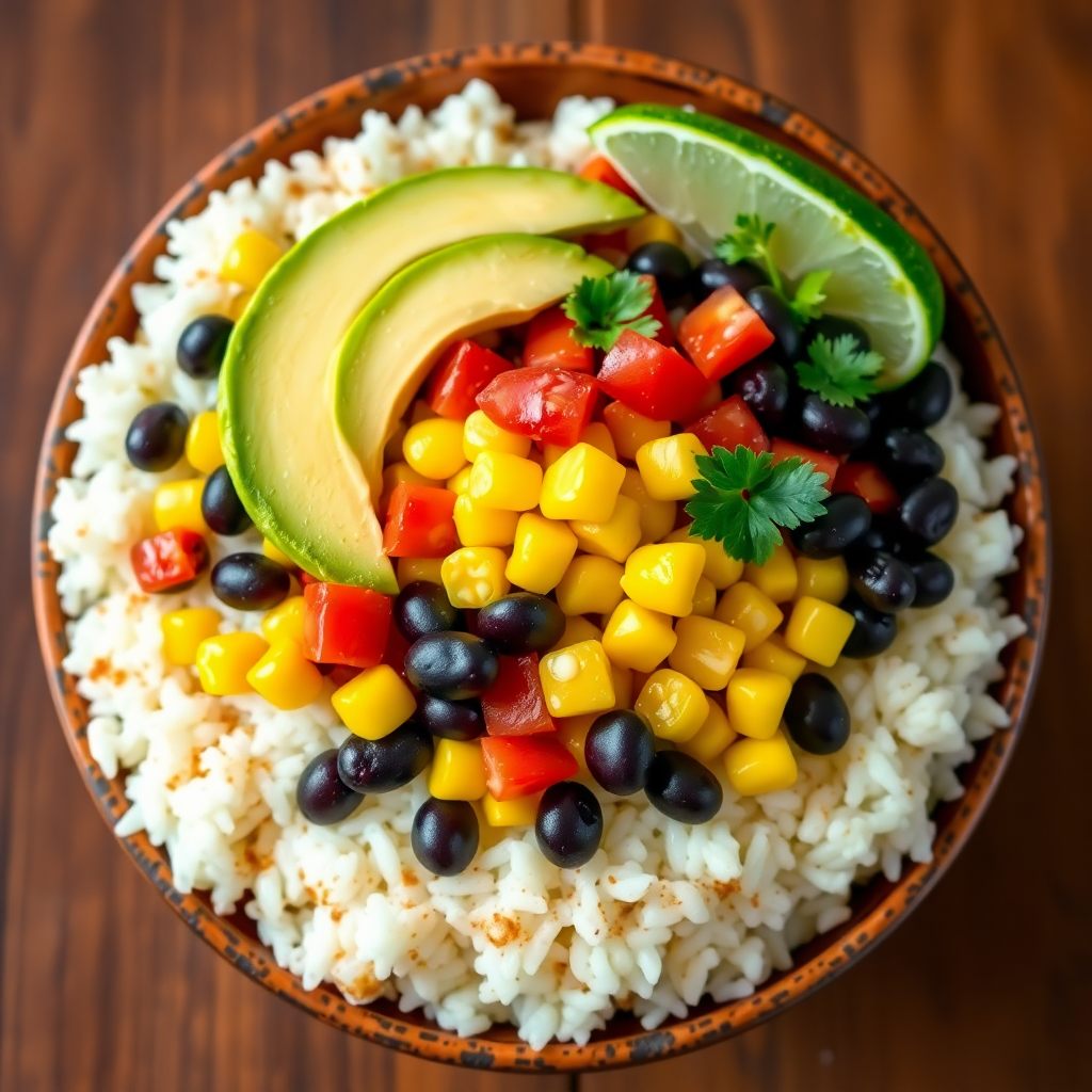 Mexican Avocado Rice Bowl