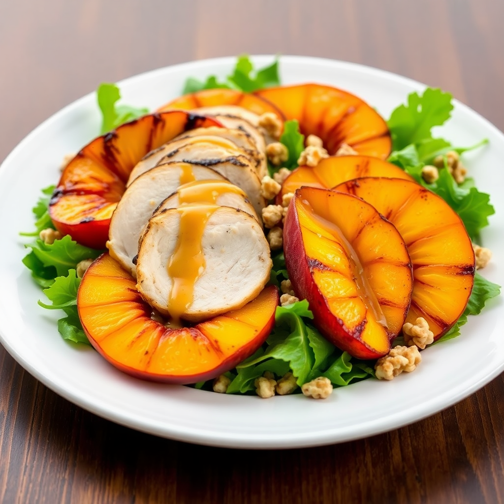 Grilled Peach and Chicken Salad