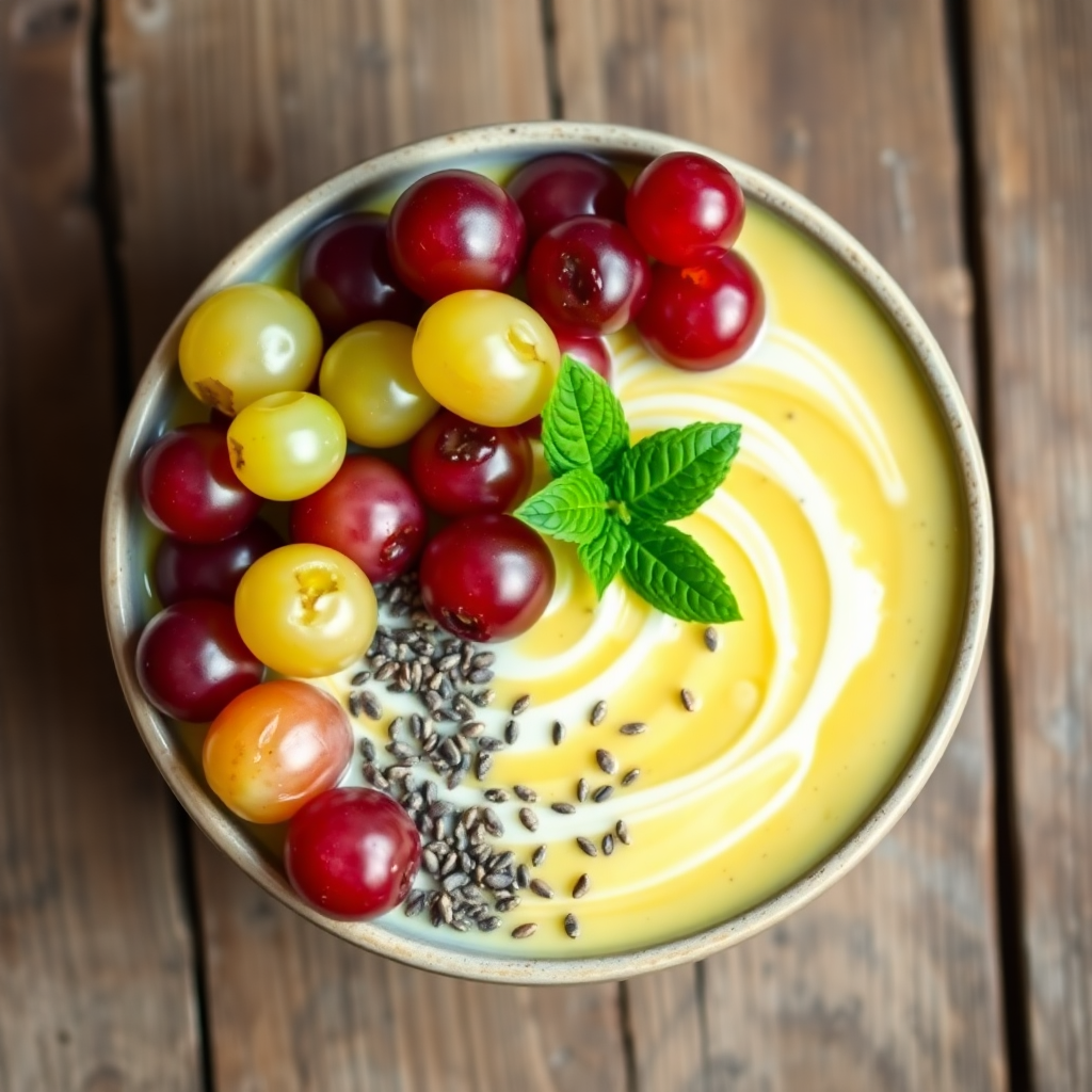 Durian and Grape Smoothie Bowl