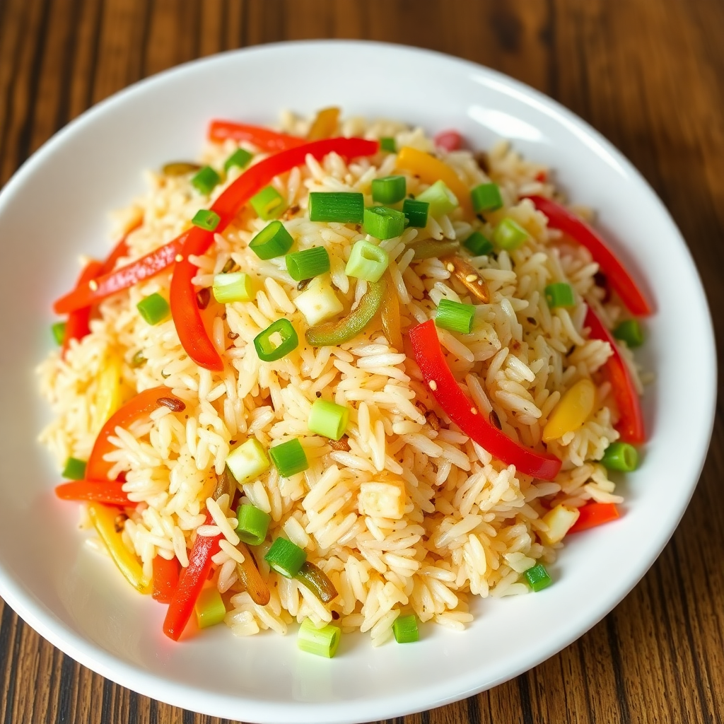 Korean Vegetarian Garlic & Pepper Stir-fried Rice