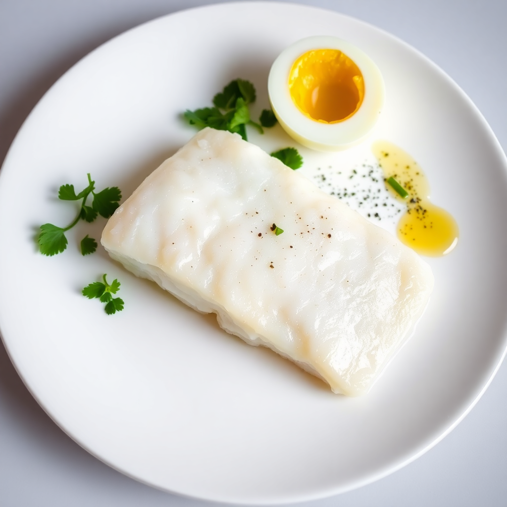 Butter-Poached Cod with Soft-Boiled Egg