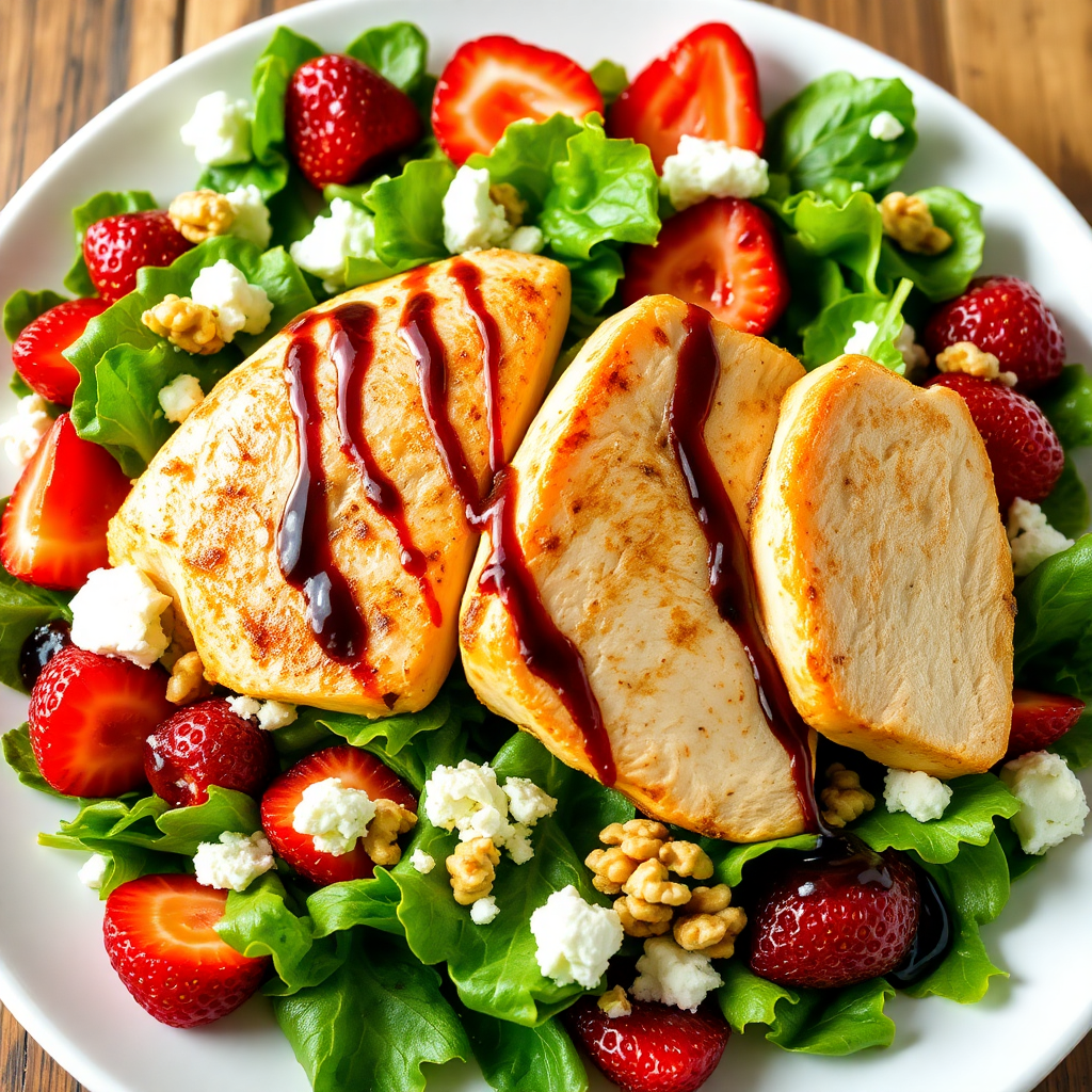 Strawberry Chicken Salad with Balsamic Glaze