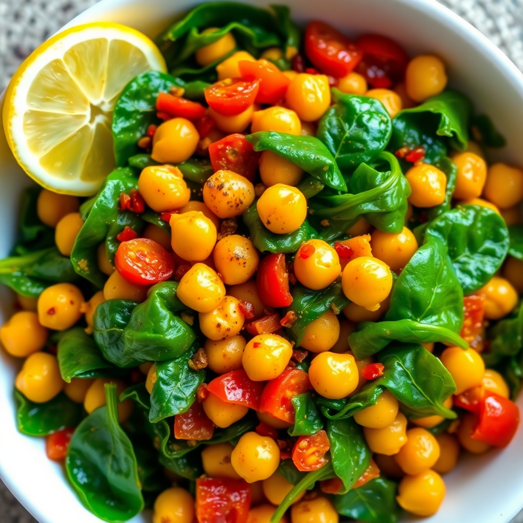 Spicy Chickpea and Spinach Stir-Fry