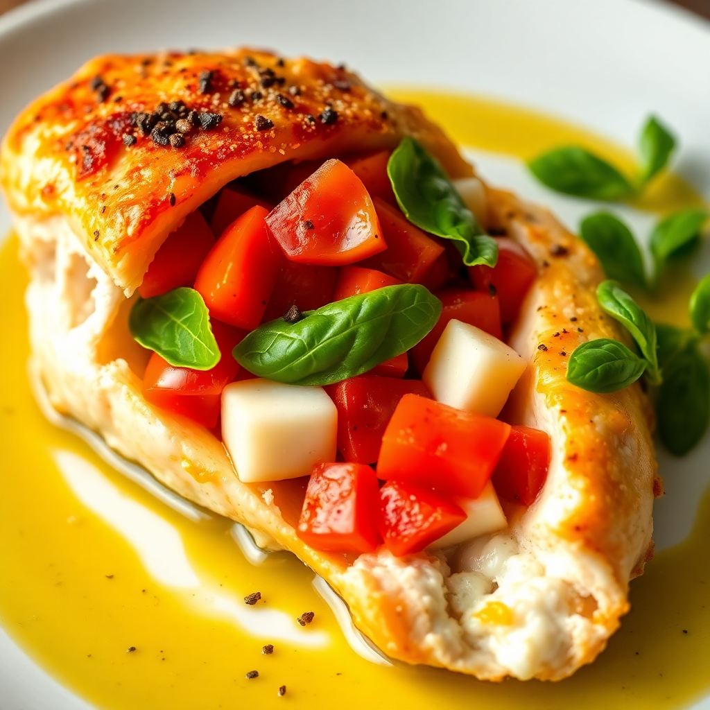 Tomato Basil Stuffed Chicken Breast