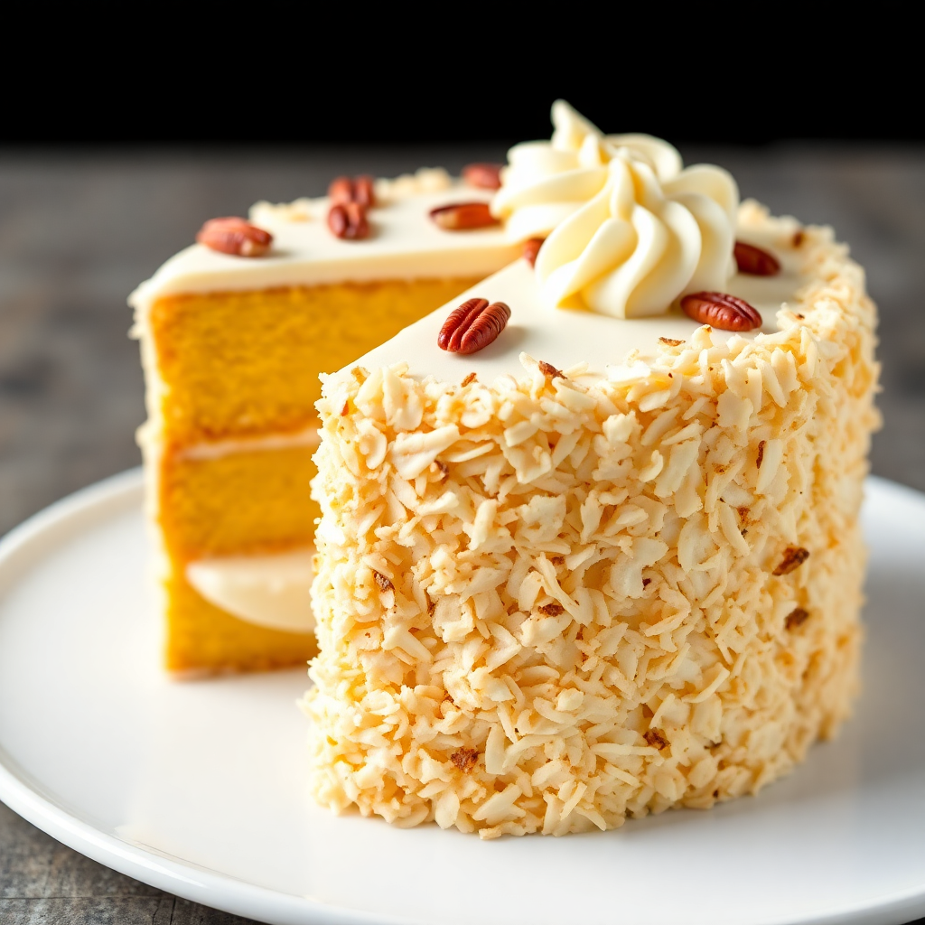 Toasted Coconut Pecan Layer Cake