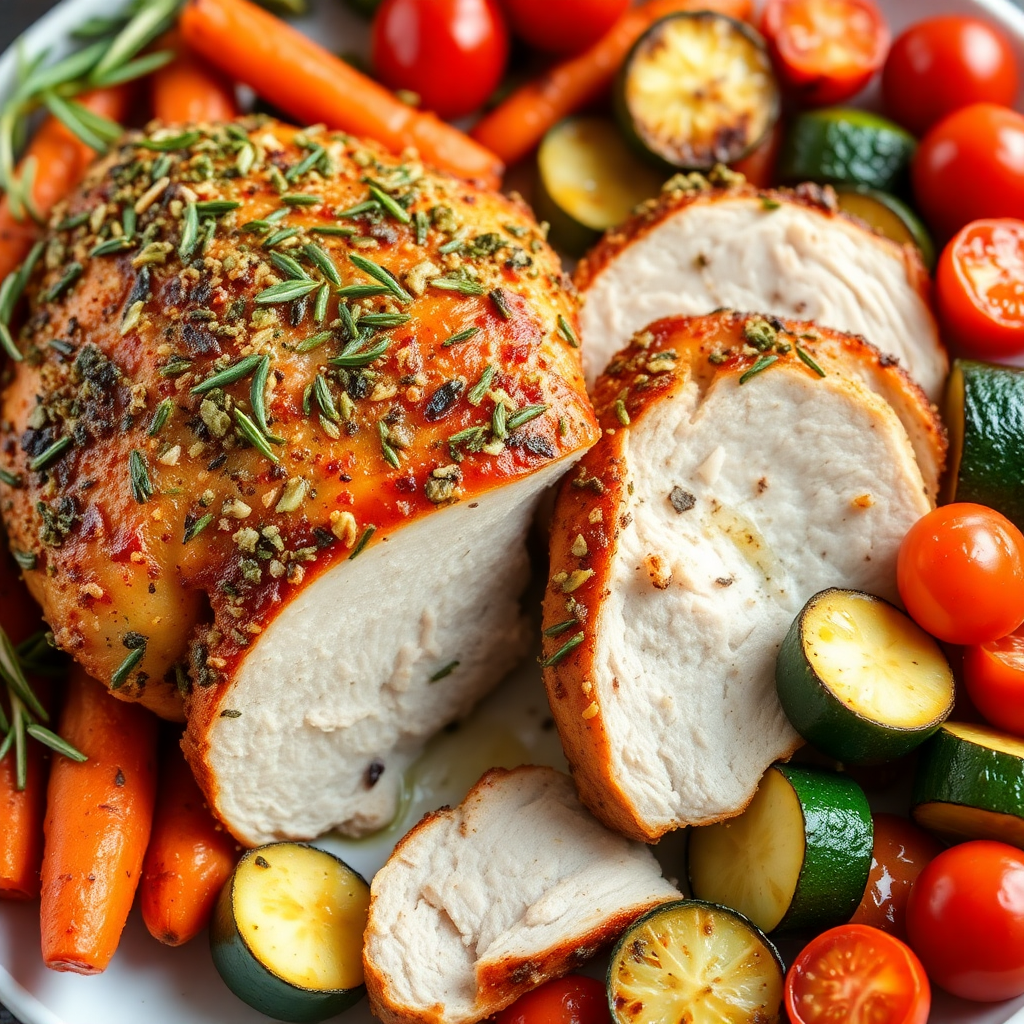 Herb-Crusted Turkey Breast with Roasted Vegetables