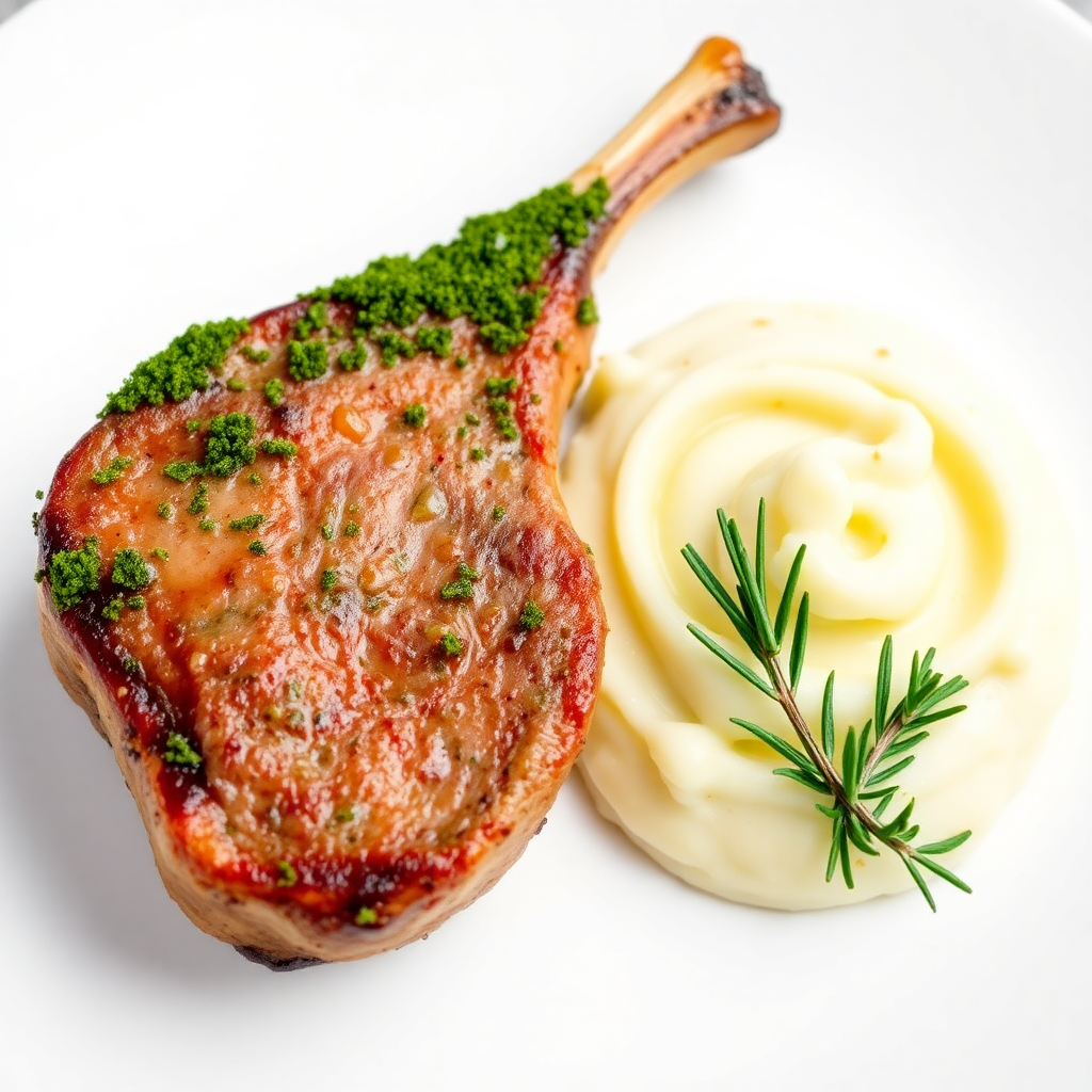 Herb-Crusted Lamb Chops with Garlic Mashed Potatoes