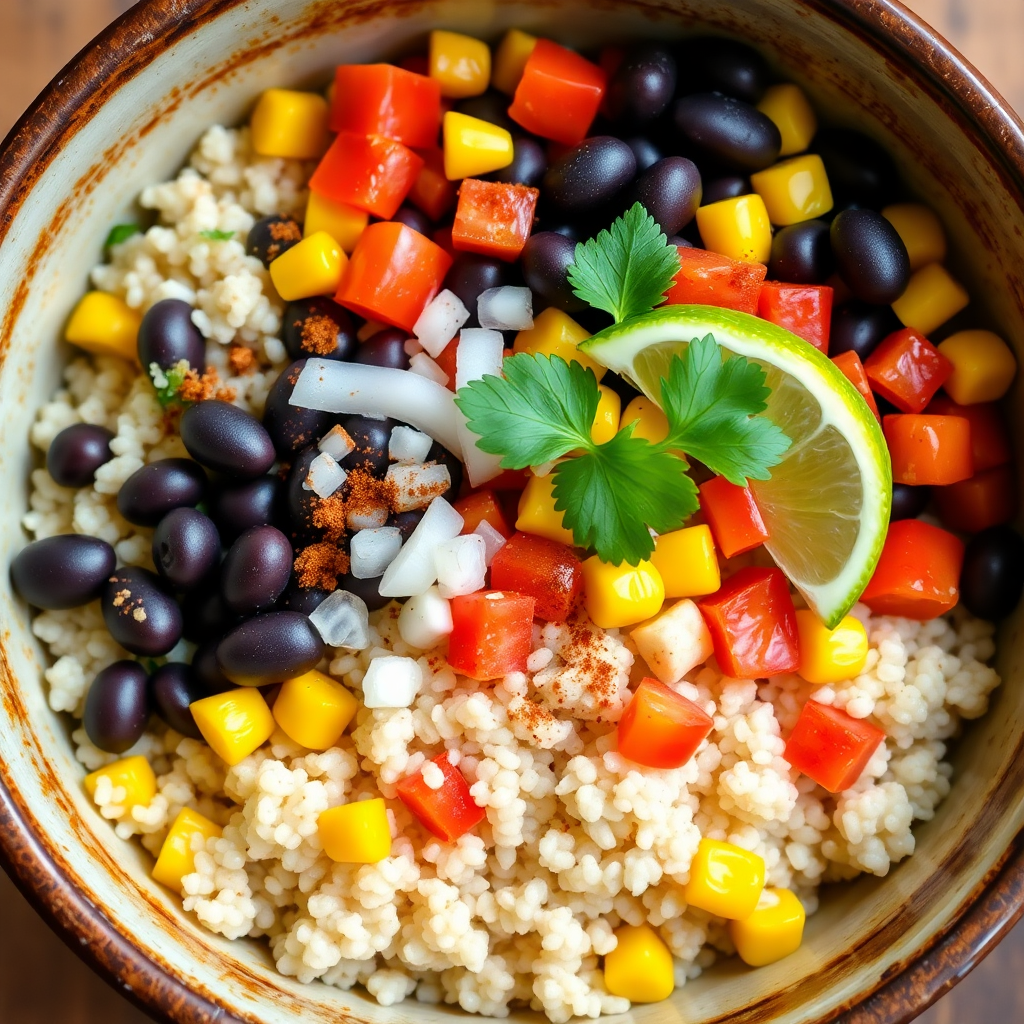 Spicy Black Bean and Quinoa Bowl