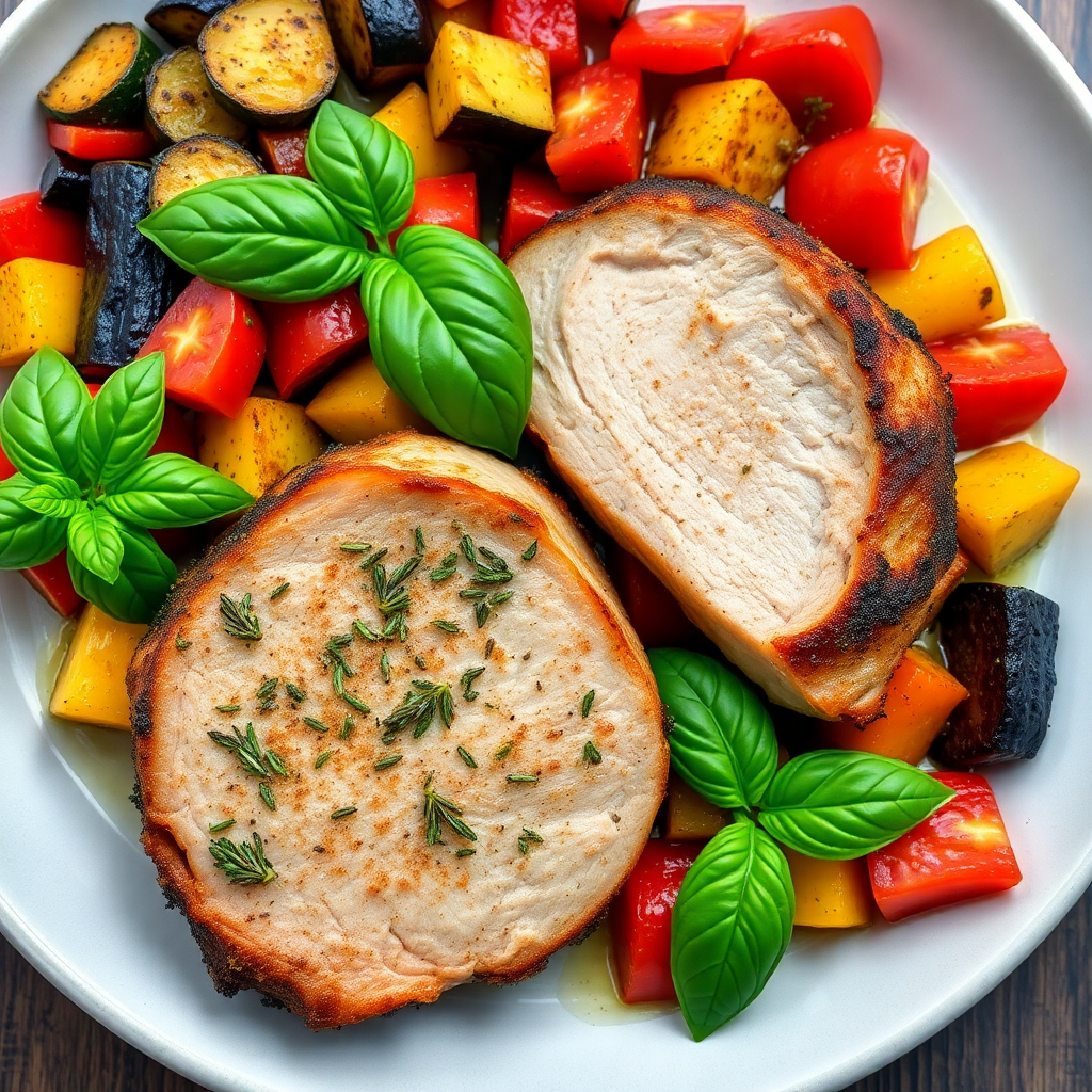 Herb-Crusted Pork Tenderloin with Ratatouille