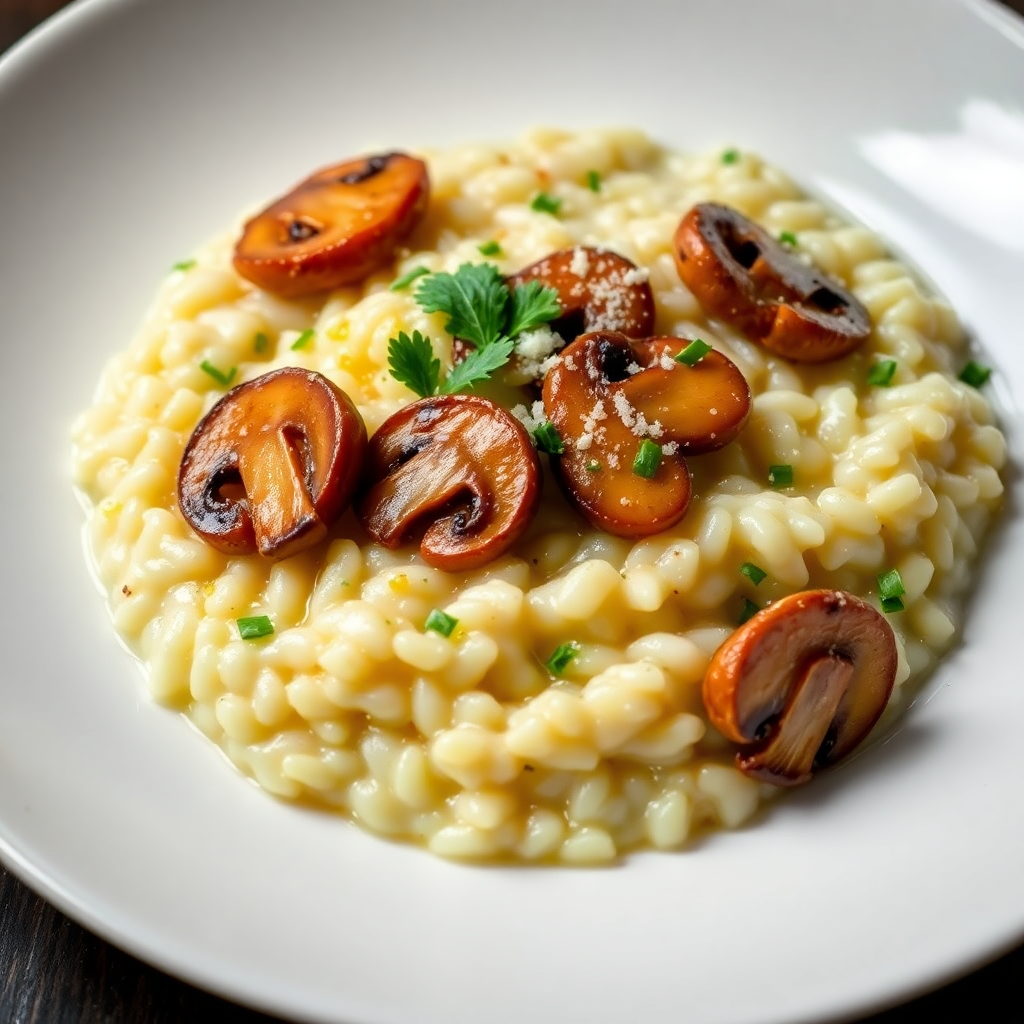 Creamy Garlic Mushroom Risotto