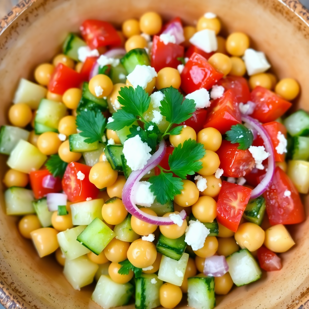 Refreshing Cucumber and Chickpea Salad Bowl