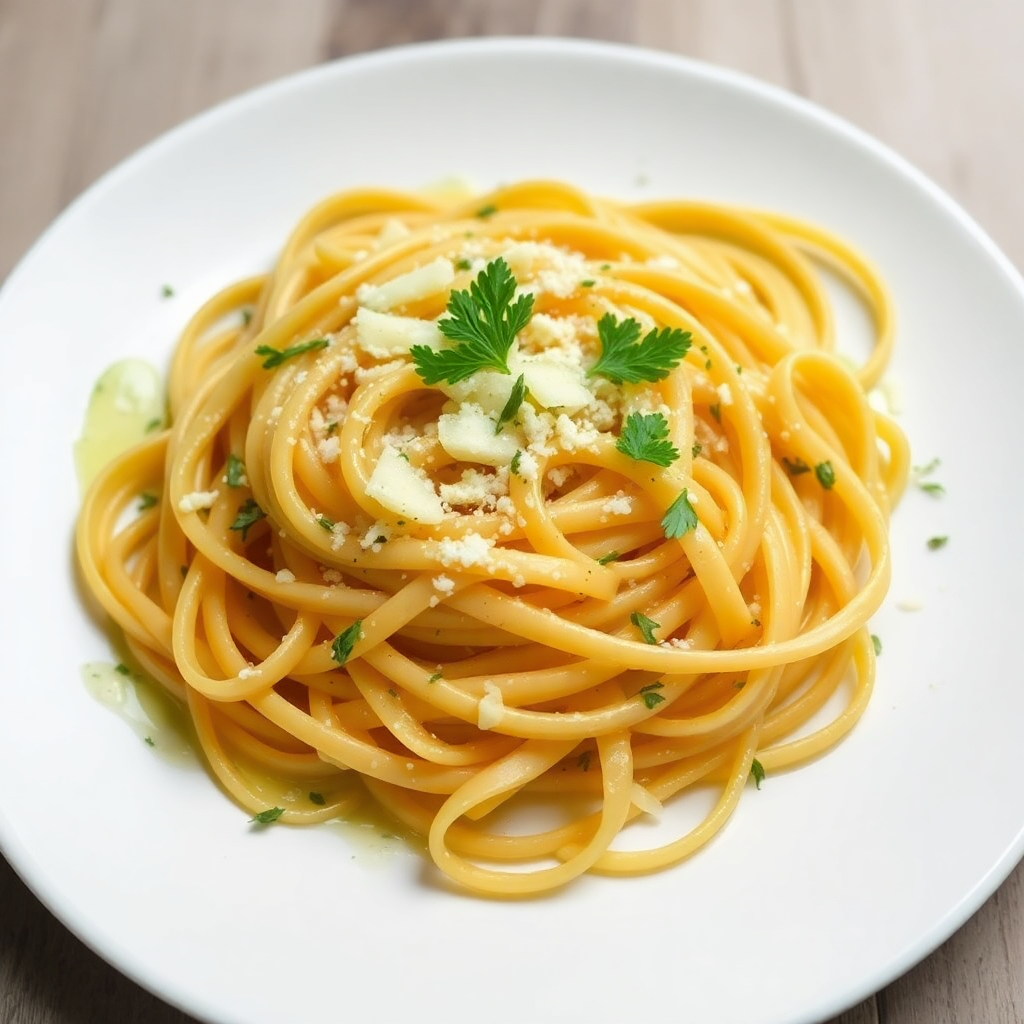 Fresh Tagliatelle with Garlic and Herb Olive Oil