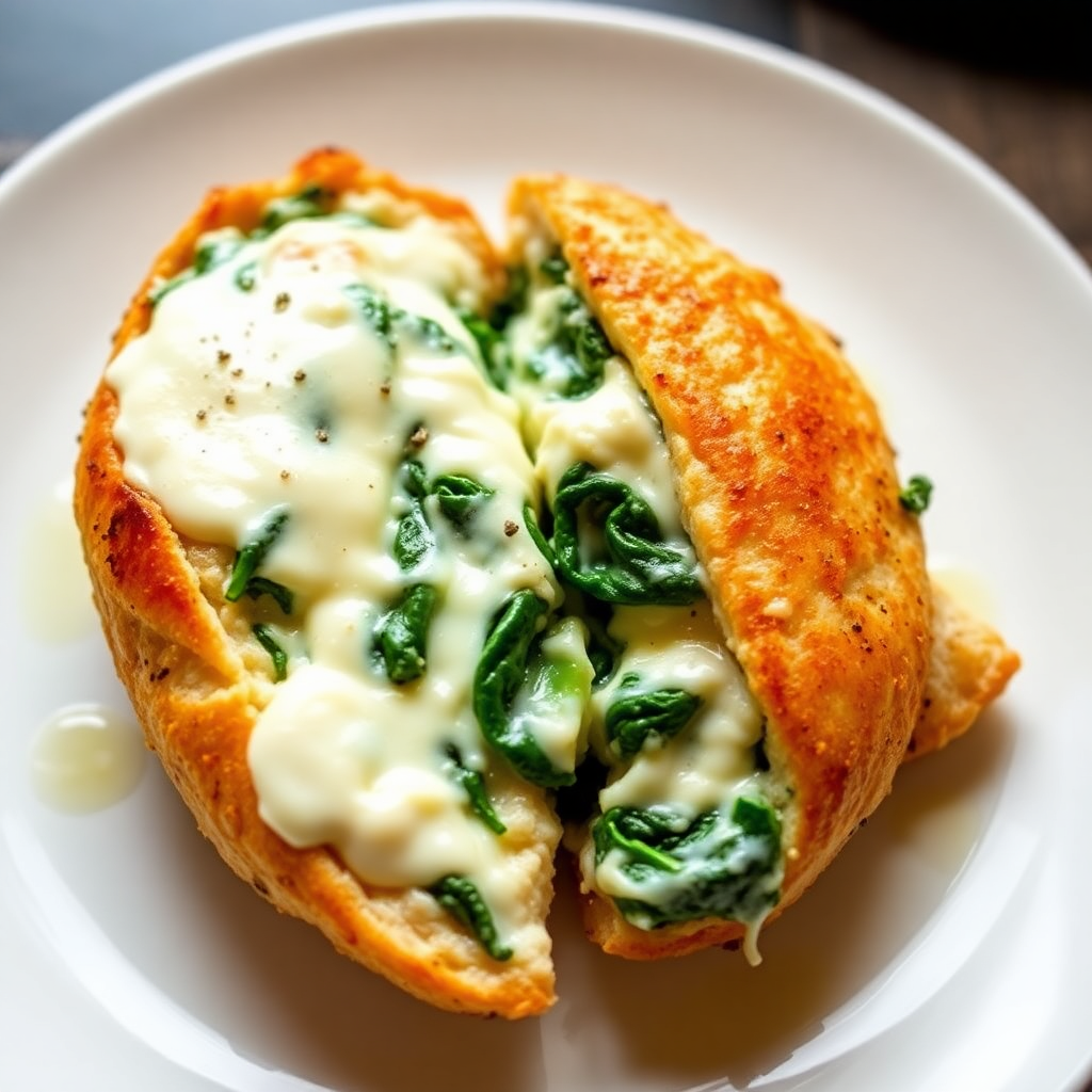 Cheesy Spinach Stuffed Chicken Breast