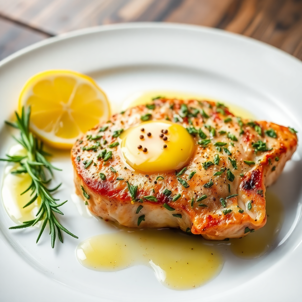 Herb-Crusted Côtes de Porc with Garlic Butter