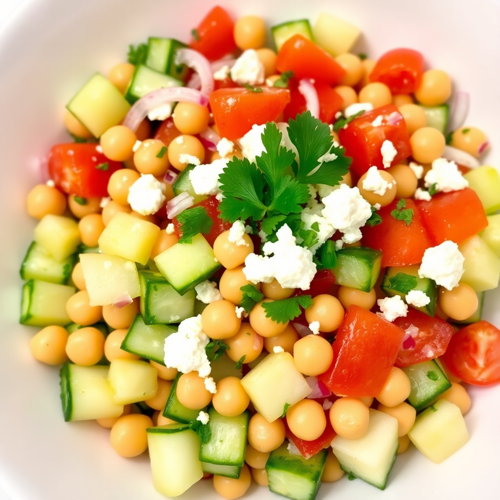 Refreshing Cucumber and Chickpea Salad Bowl