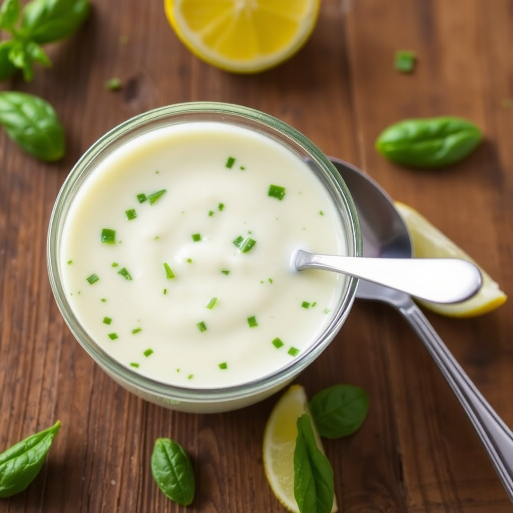 Creamy Parmesan & Basil Salad Dressing