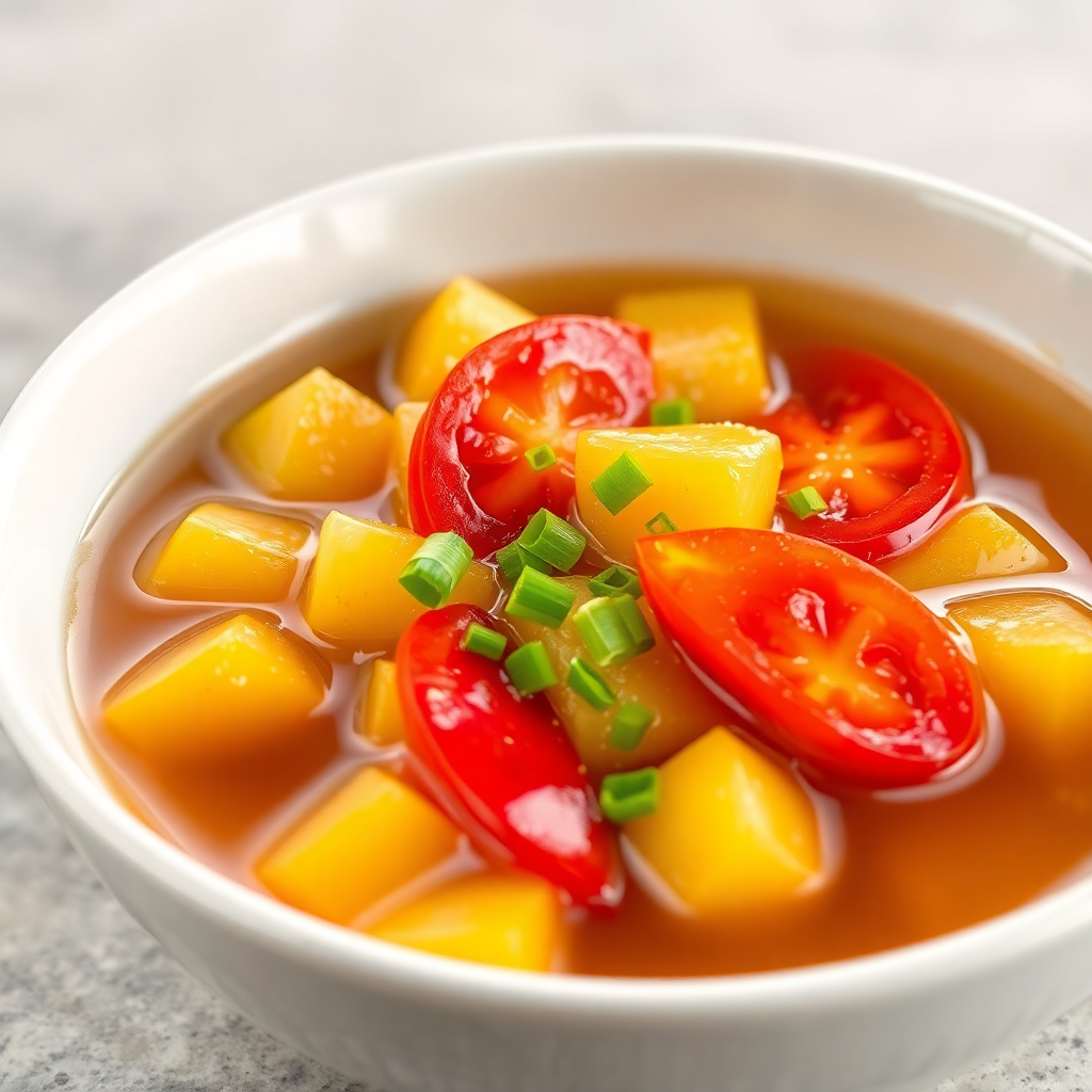 Japanese-Style Pepper and Potato Nimono with Tomato
