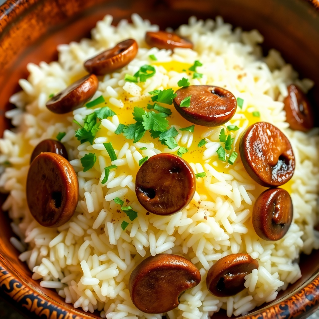 Garlic Butter Mushroom Rice